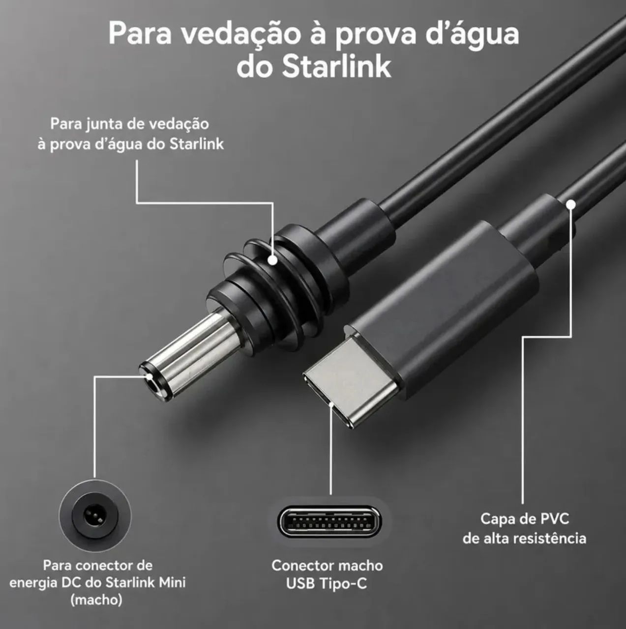 Cabo Starlink Mini Usb-c 5m  - Foto 2