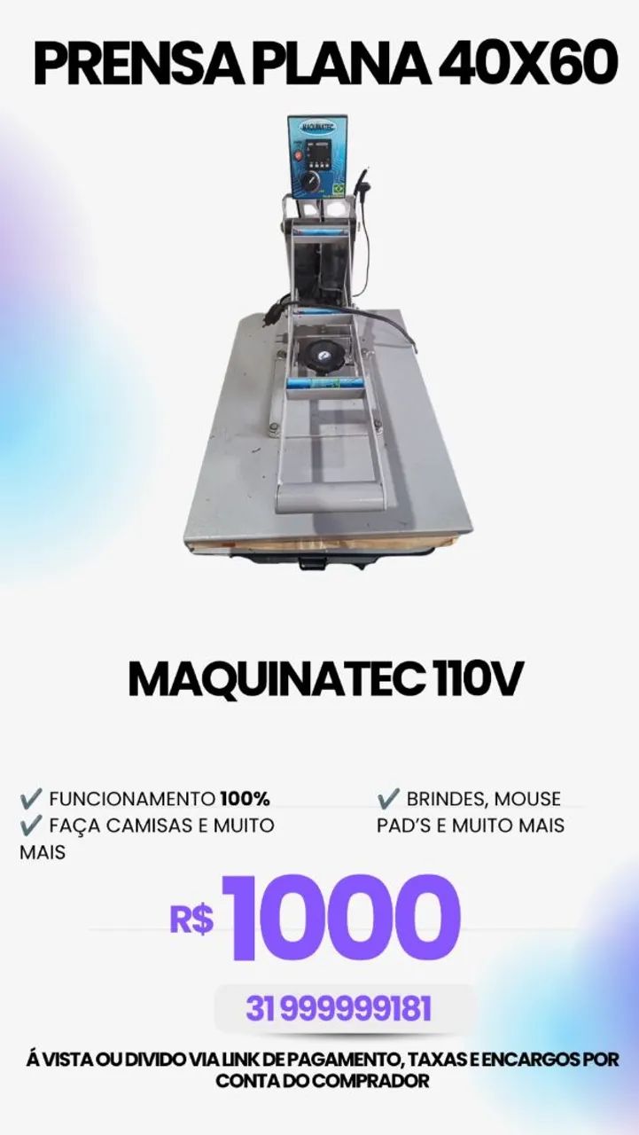 Prensa Plana 40x60 Maquinatec 