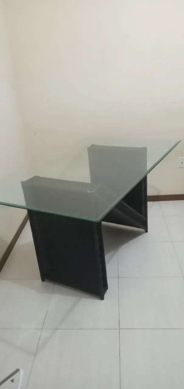 Mesa de vidro acabamento chanfrado - Foto 2