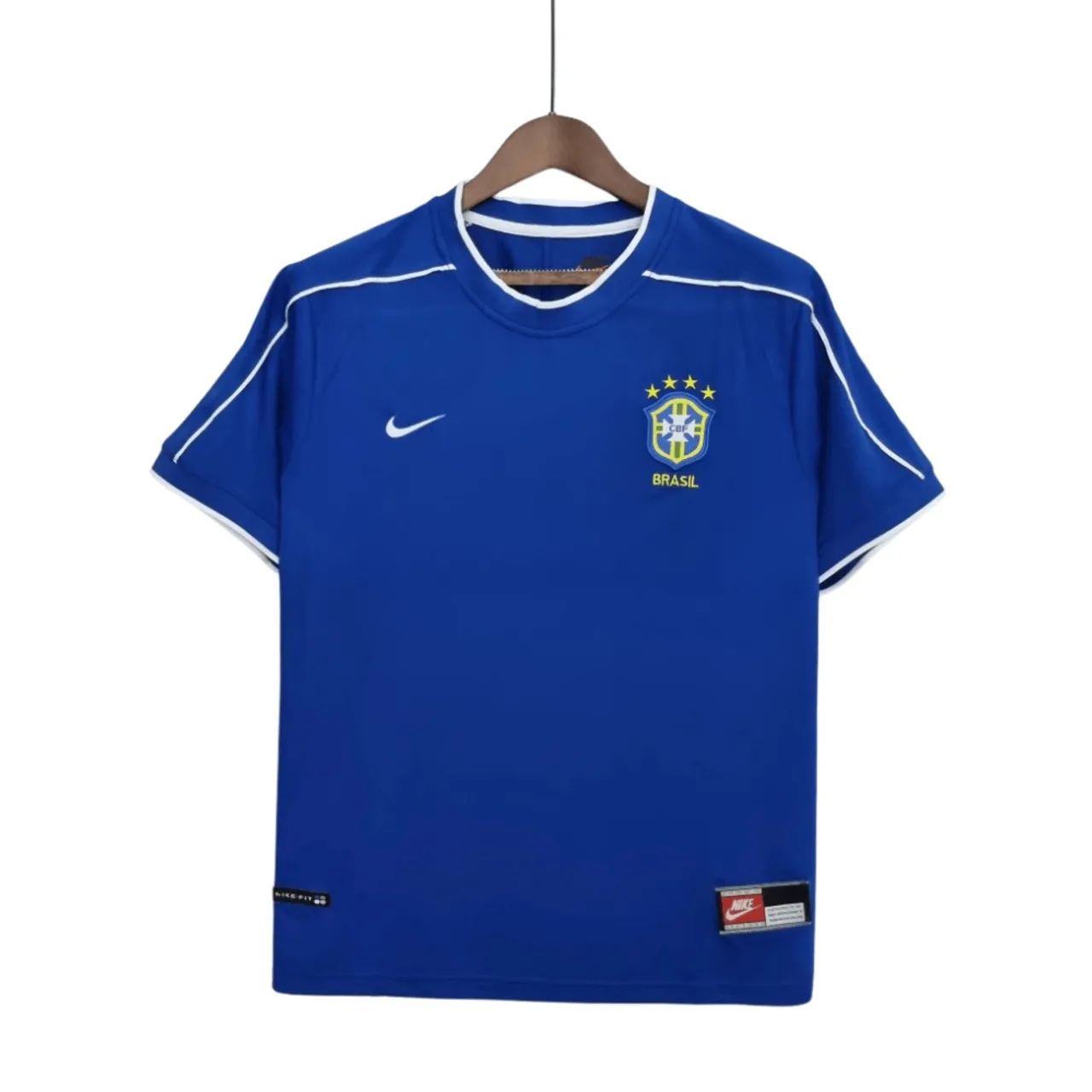 Camisa do brasil reserva 1998 azul 