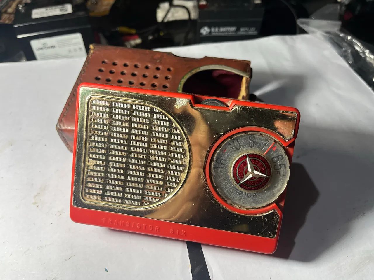 rádio portátil vintage Spica Transistor Six, fabricado no Japão - Foto 5