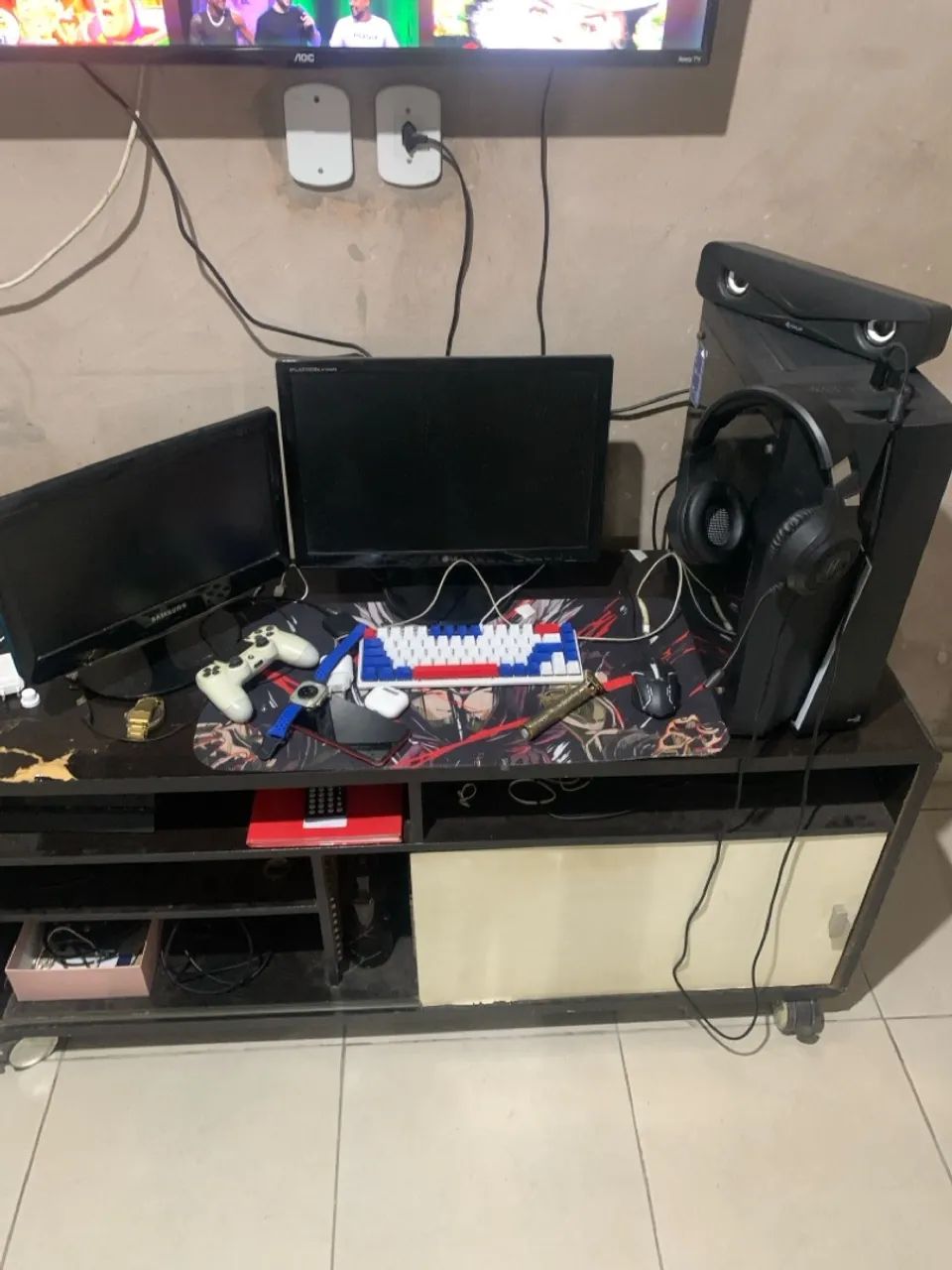 Pc gamer com perifericos e dois monitores - Foto 2
