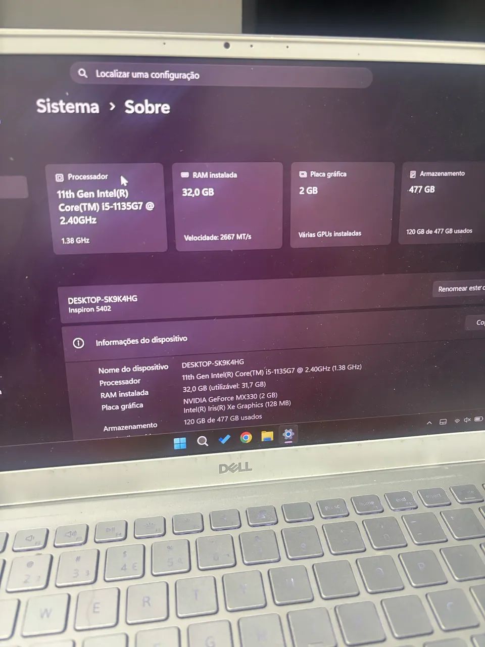 Notebook dell 32 gb ram ssd com 477gb Windows 11 - Foto 4