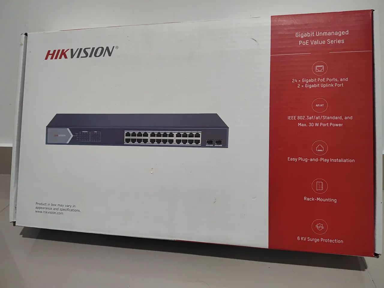 Switch Hikvision PoE 24 Portas Gigabit DS-3E0526P-E/M - Novo