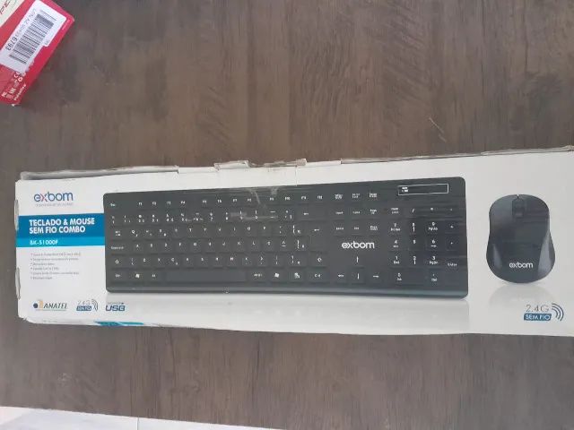 Kit Teclado E Mouse Sem Fio Exbom Bk-S1000