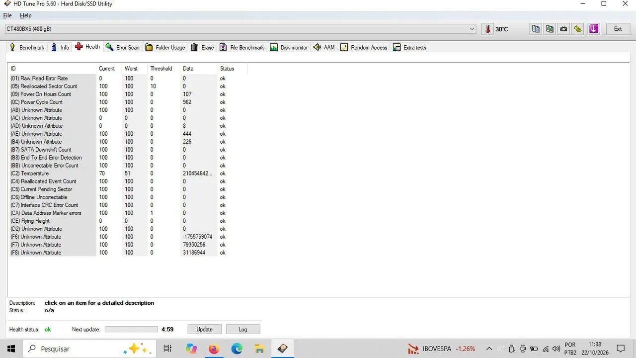 SSD crucial 480gb 100% - Foto 5