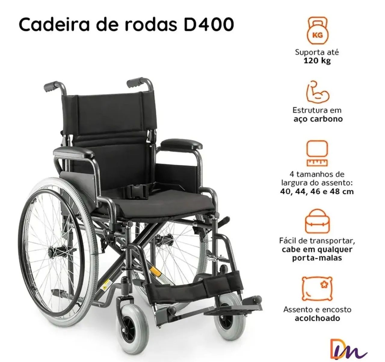 Cadeira de rodas Nova  - Foto 2