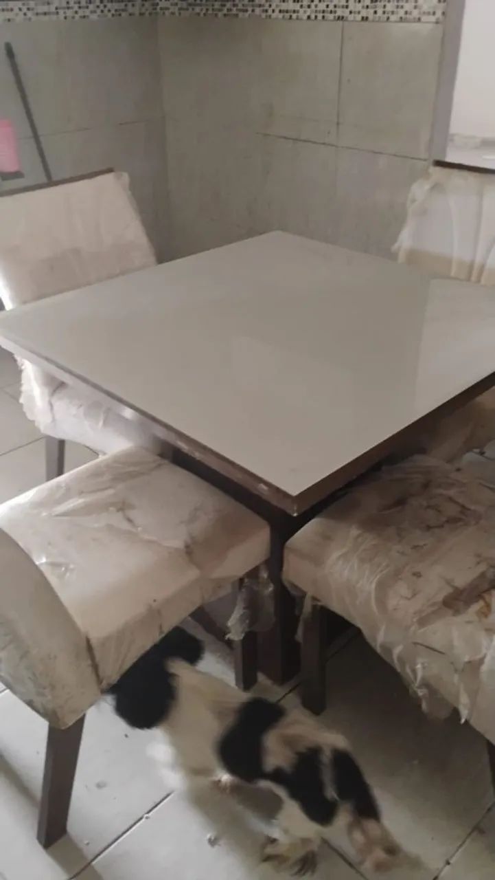Mesa 4 cadeiras , mesa com vidro  - Foto 3