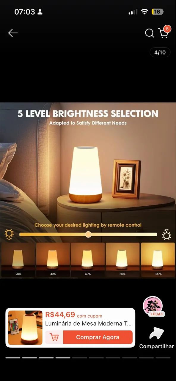 Luz LED de Cabeceira com Timer Ajustável - Foto 4