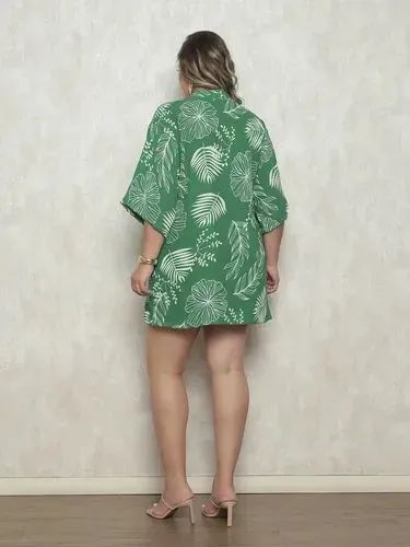 Conjunto Feminino Estampado Tropical Camisa e short  - Foto 2