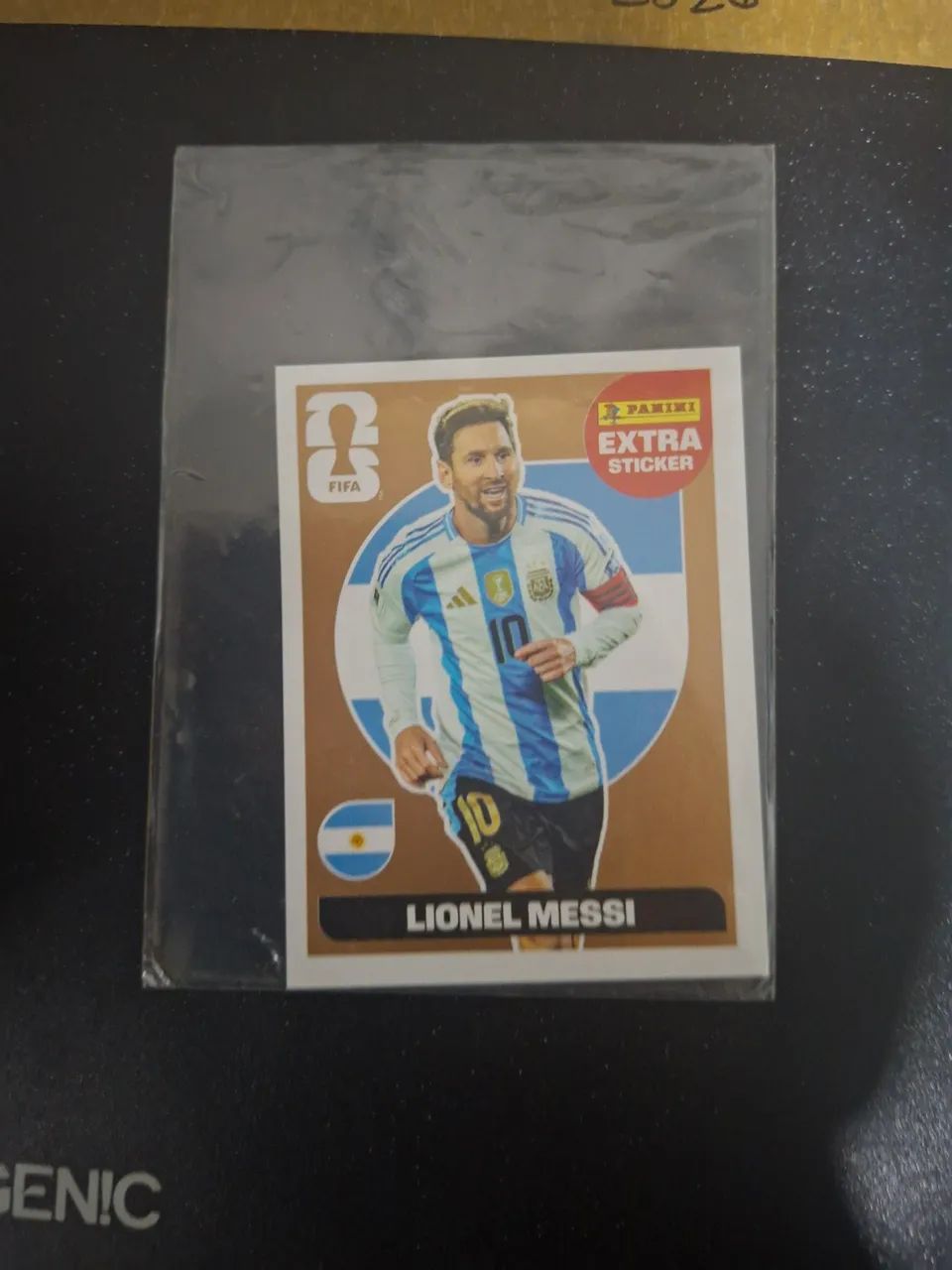 Figurinha da copa do mundo , de Lionel Messi 