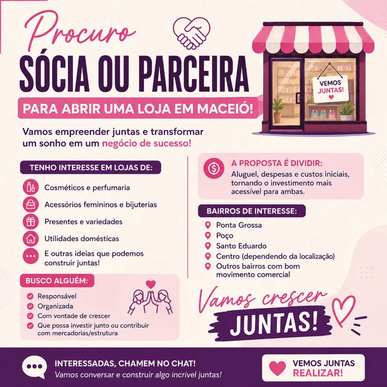 Procuro Sócia para Abrir Loja em Maceió