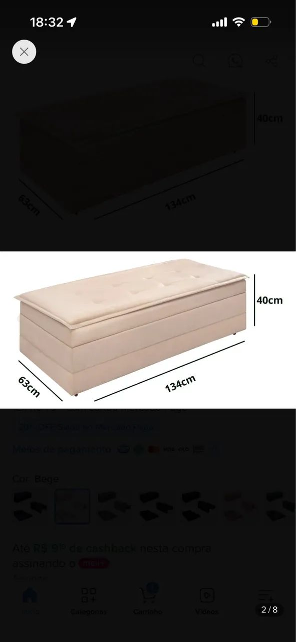 Sofá puff cama e baú  - Foto 2