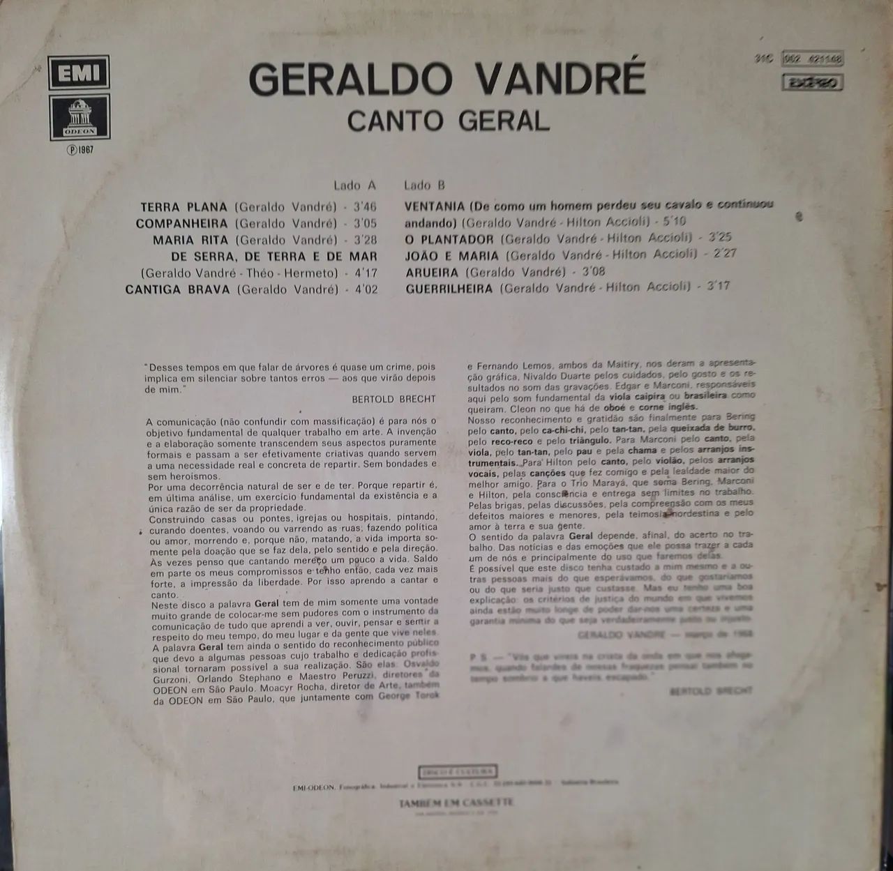 LP Geraldo Vandré - Canto Geral | Disco M / Capa NM - Foto 3