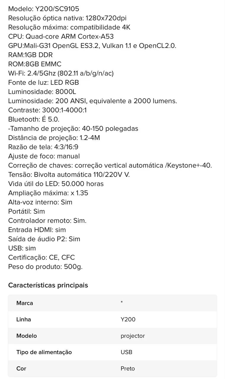Mini projetor LED Y200 - Foto 2