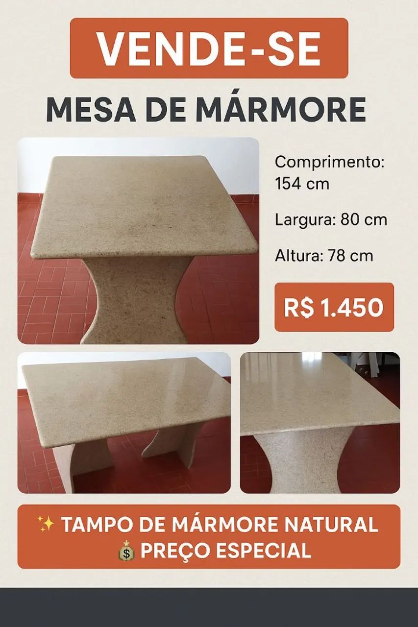 Mesa em mármore 