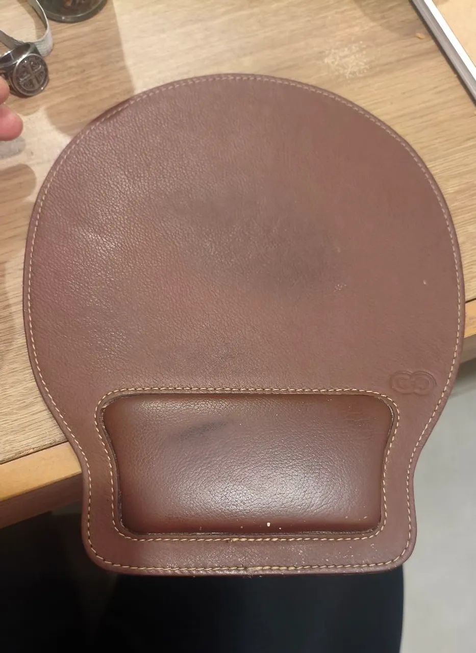 Mousepad Galvani Original em Couro Natural com Apoio Ergonômico