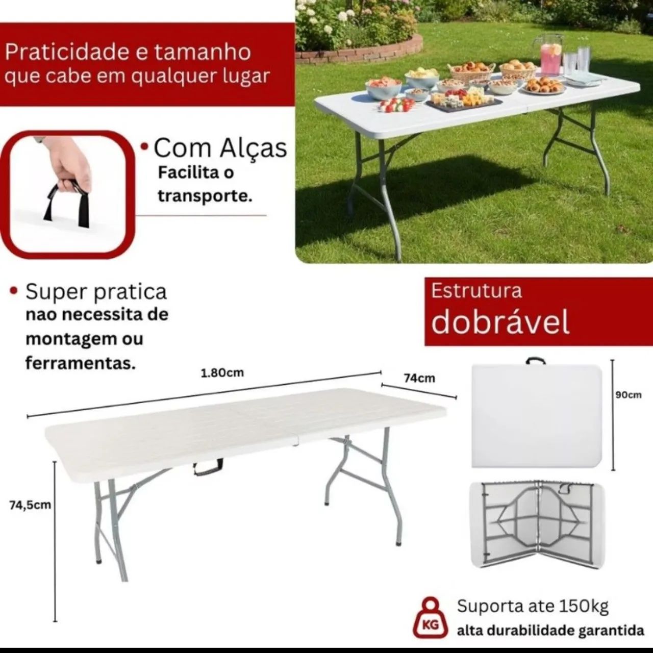 Mesa dobrável  - Foto 2