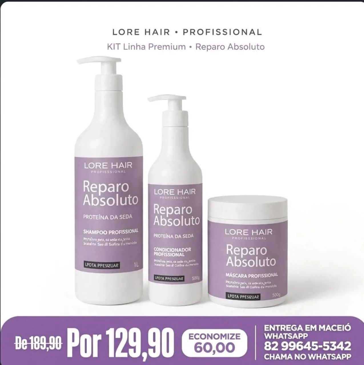 KIT LORE HAIR ABSOLUTA ORIGINAL UM LITRO