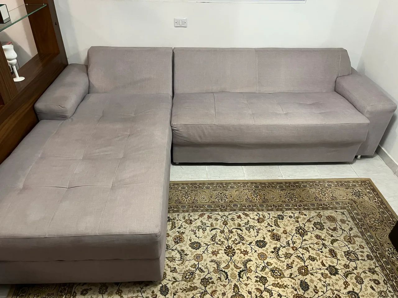 Sofá de Canto em L Confortável e Super Conservado  - Cinza (2,80m) - Foto 3