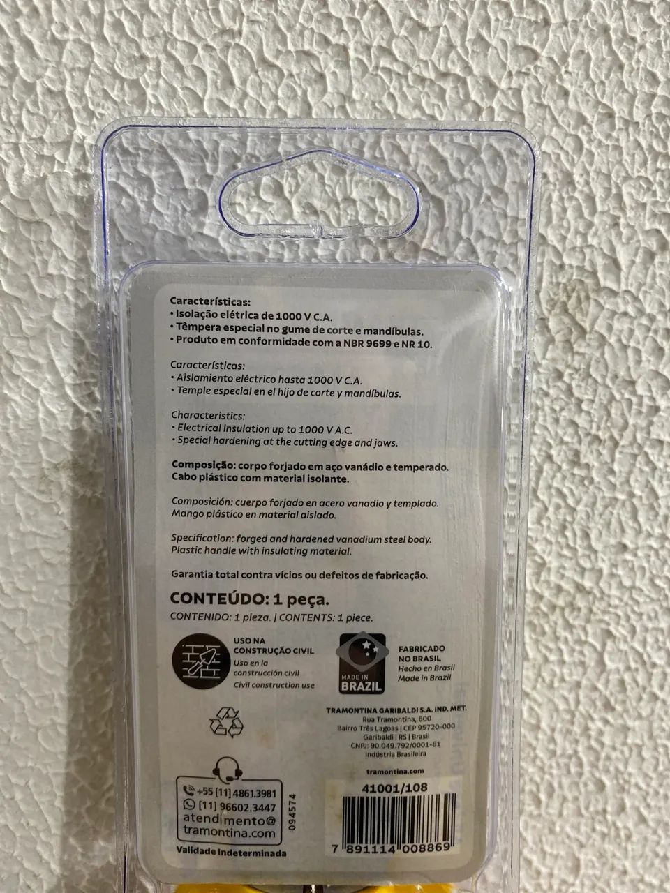 Alicate universal Tramontina isolador 8 polegadas - Novo a pronta entrega - Foto 3