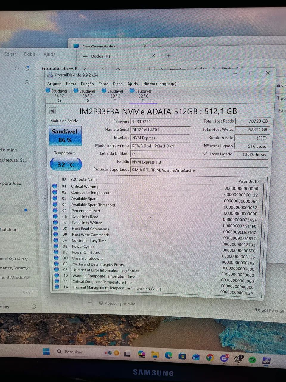SSD ADATA NVMe M.2 2230 de 512 GB, modelo IM2P33F3A-512G2 - Foto 2