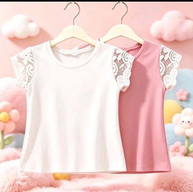BLUSINHA INFANTIL CANELADA COM MANGA  RENDA - Foto 5