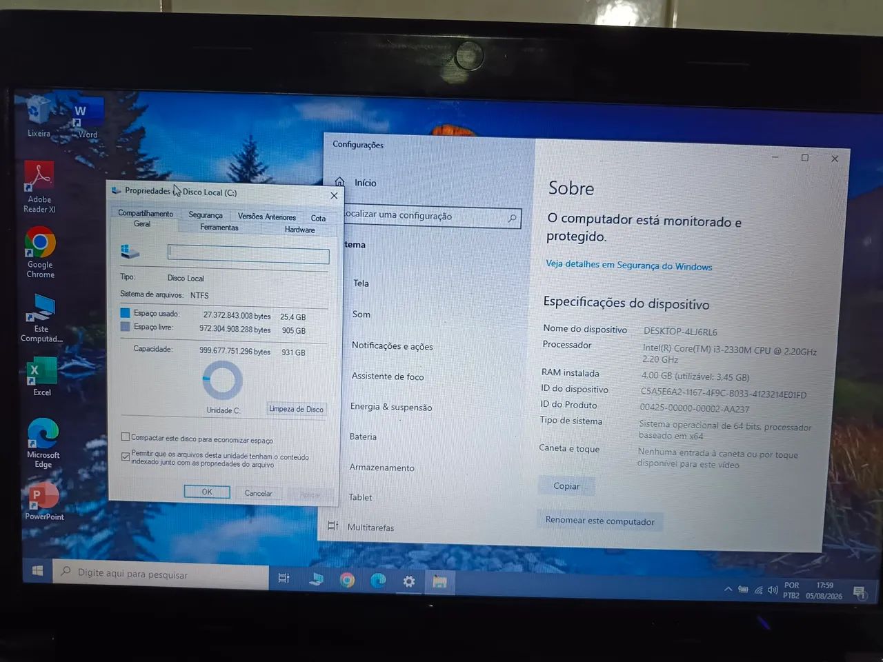Notebook positivo com 4gb memória, teclado ok, HD 1 tera, carregador. - Foto 2