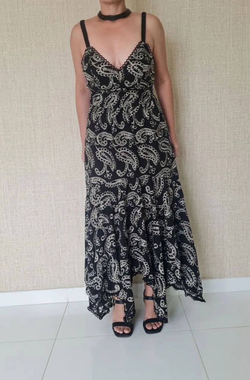 Vestido Texturizado Assimétrico M