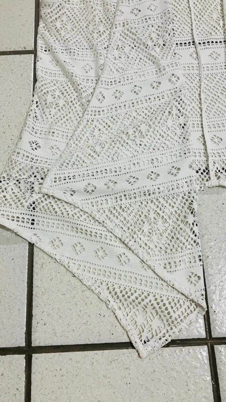 CASACO DE RENDA BRANCO SEM MANGA - Foto 4