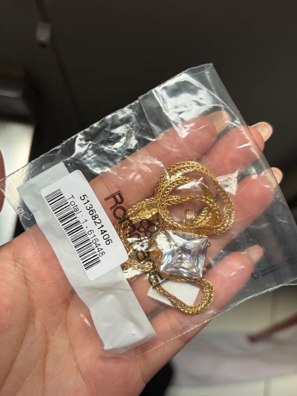 Gargantilha e pingente rommanel banhada ouro 18k - Foto 4