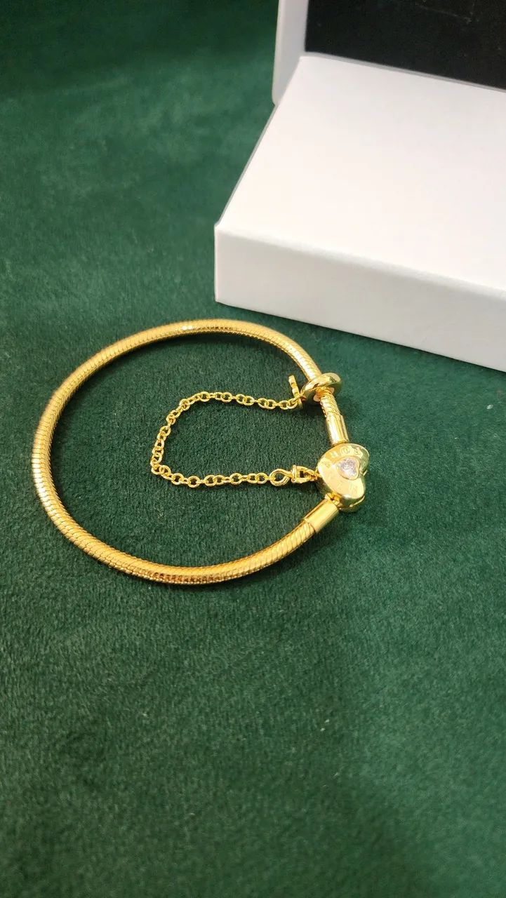 Pulseira de prata 925 com banho de ouro - Foto 2