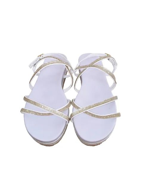 Sandália branca platform com strass n40