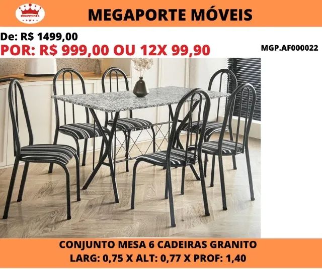 MESA DE GRANITO 6 LUGARES 