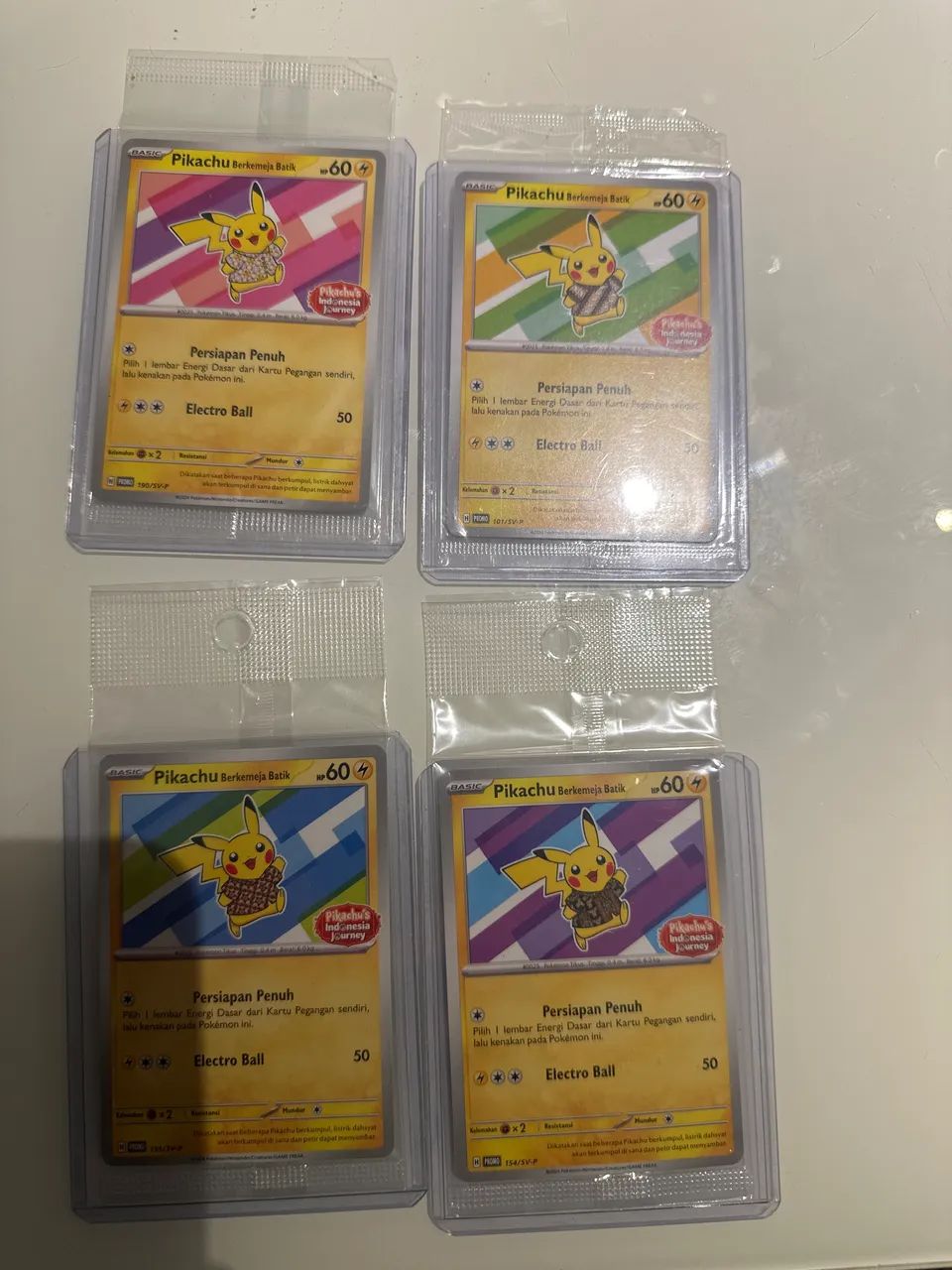 Set Completo 4 Pikachu Batik LACRADO. Exclusivo da Indonésia  