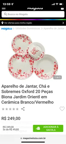 Aparelho de Jantar e Chá 20 pç Donna Jardim Oriental Biona O em