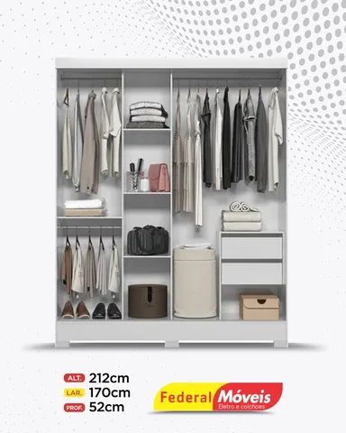 Guarda Roupa 2 Portas de Correr 2 Gavetas Espelho Direto da Fabrica Promoção - Foto 2