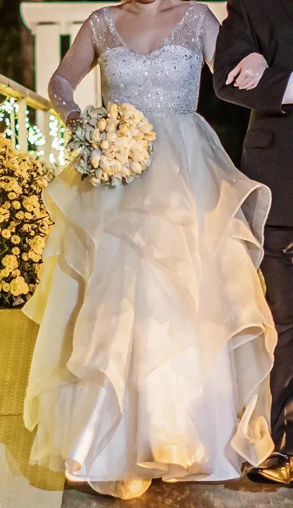 Vestido De Noiva De Seda Pura Vestido De Noiva Bordado Com