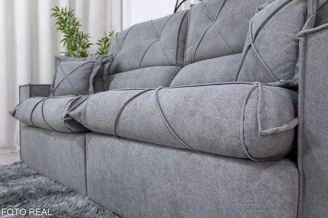 Sofá Retrátil Reclinável 2.50m Boucle Molas Ensacadas rf44 IMPERDÍVEL  - Foto 3