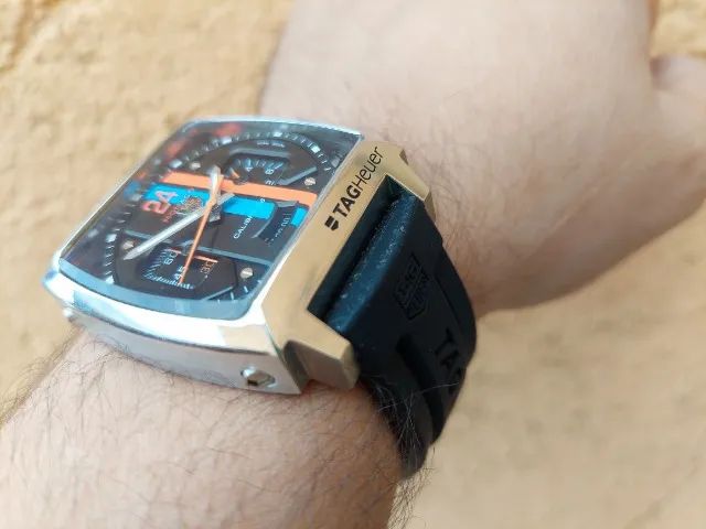 Relogio Tag Monaco Calibre 36 Pulseira Borracha - Foto 4