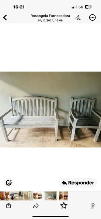 Bancos de madeira semi novos 