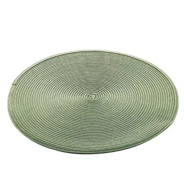 Kit 6 Peças Jogo Americano Redondo 38cm Sousplat Conjunto Verde Mesa Posta - Foto 2