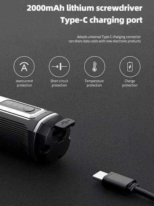 Parafusadeira elétrica, USB recarregável, broca de ajuste, desmontagem multifuncional, kit - Foto 4