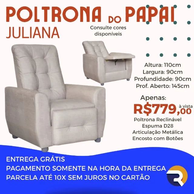 Poltrona Revestida em Tecido Suede Juliana