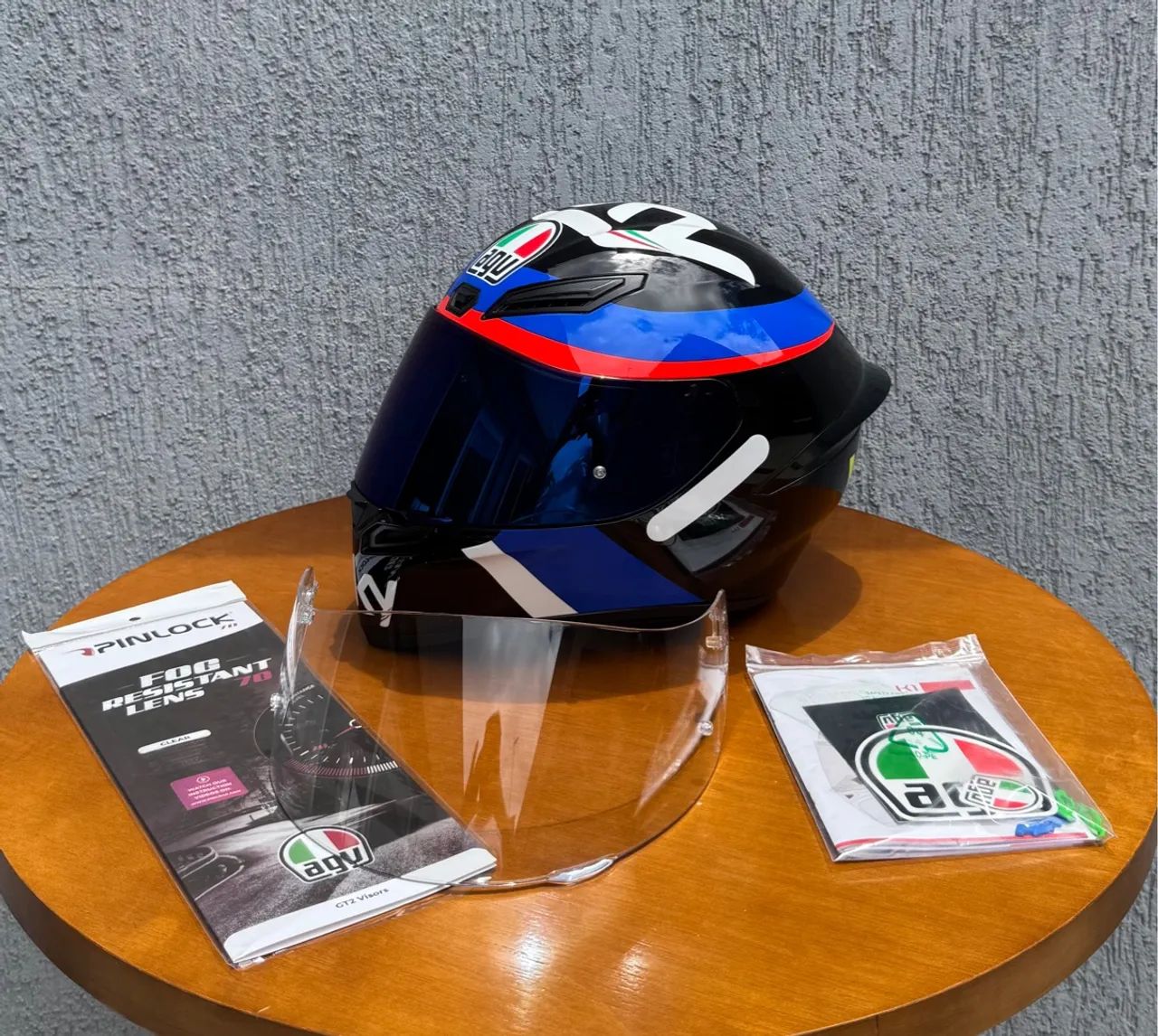 Capacete AGV K1 VR46 SKY Racing Team + Viseira Azul Original + Tamanho L/G - 60 - Foto 4