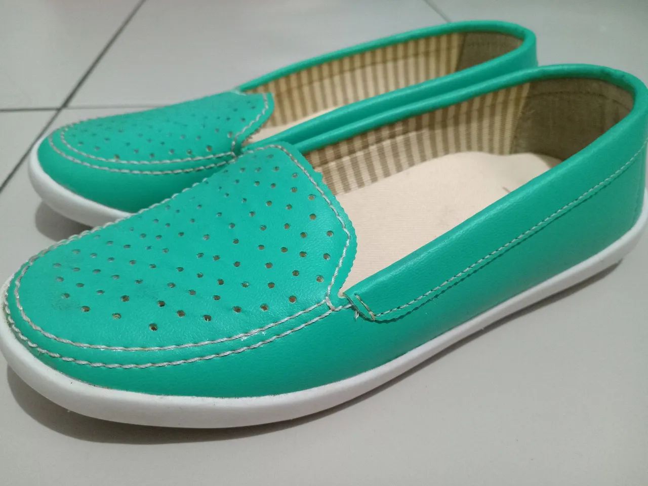 Sapatilha verde Tex seminova