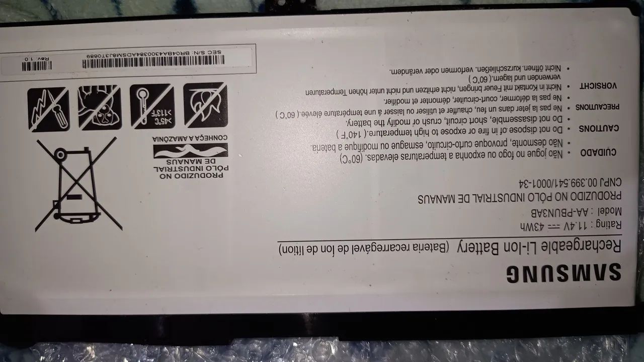 Bateria Original Notebook Samsung NP300, NP500 compatível vários modelos