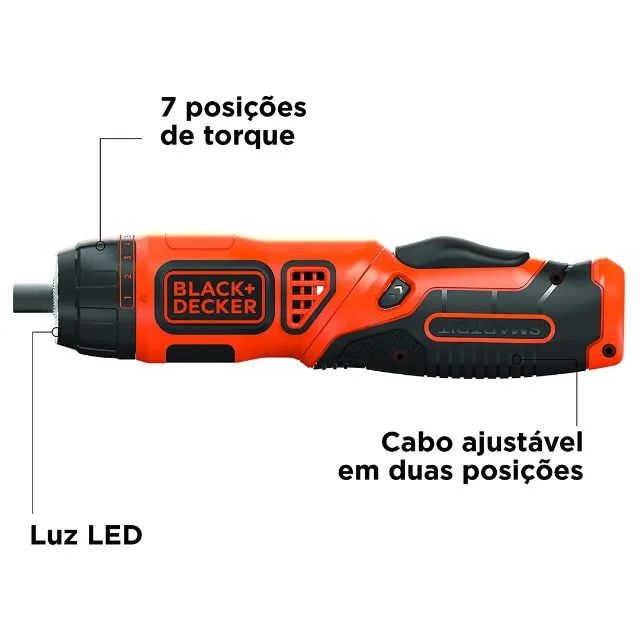 PARAFUSADEIRA A BATERIA 3.6V LITHIUM BDCS36F - BLACK DECKER - Foto 3