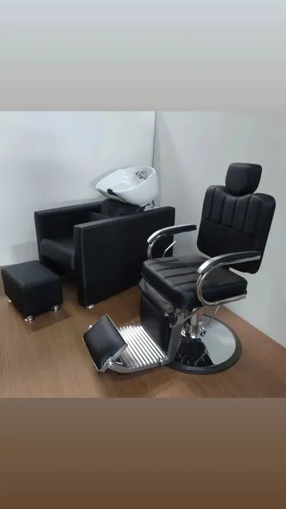  cadeira e lavatório para barbeiro 