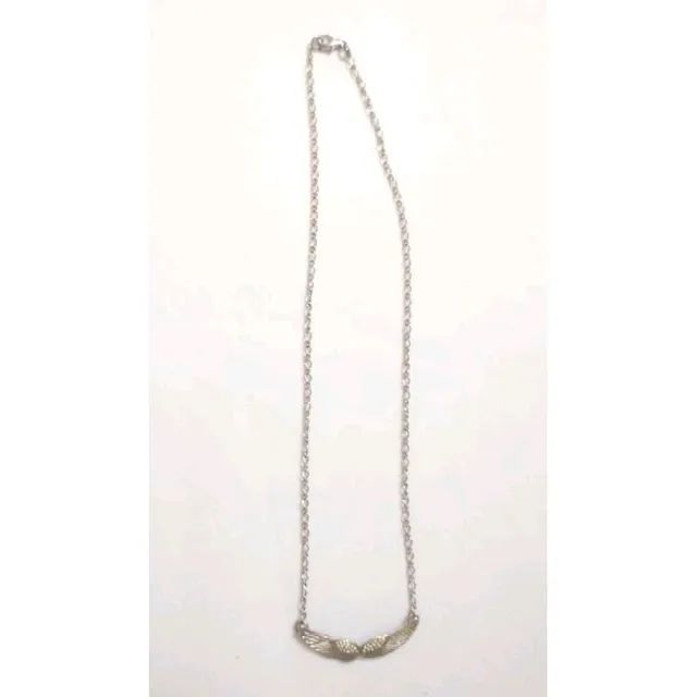 Colar pingente asas prateado 